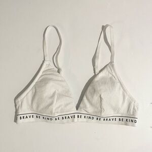 🔥 4/$25 H&M Women’s Cotton Ribbed Padded Underwire Push-Up Bra White Size 30A